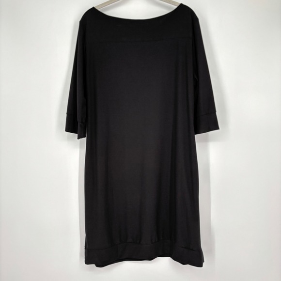 Audrey Whitmore Sutton Dress Sz XL Boat Neck 3/4 Sleeve Minimalist LBD Timeless - Picture 5 of 13